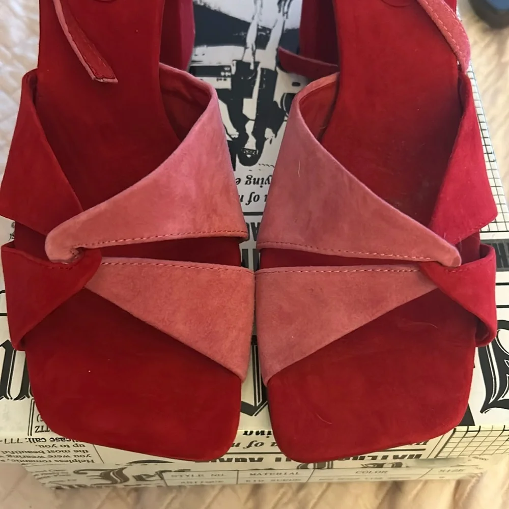 NIB Jeffrey Campbell Antique Suede Sandals Sz. 9 - Picture 6 of 11